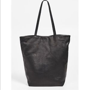 Baggu black leather tote bag